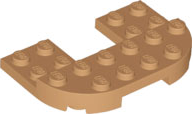 Placa Redonda 4x6x2/3 com Recorte 2x6 e 2x2 Medium Nougat