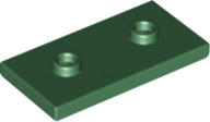 Placa Modificada 2x4 com 2 studs Verde Escura