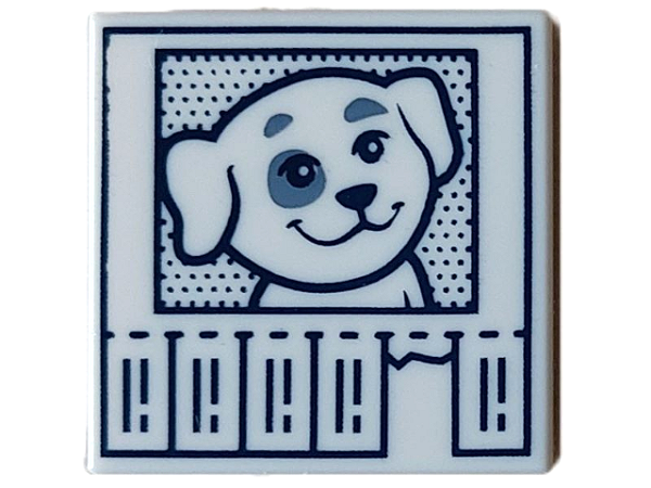 Placa Lisa 2x2 com desenho de Folheto de Cachorro Perdido Branco
