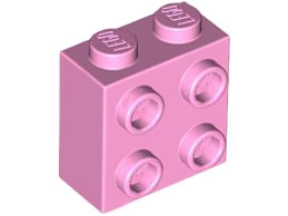Tijolo Modificado 1x2x1 2/3 Rosa Brilhante
