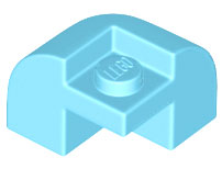 Inclinação medium azure de canto curvo 2x2x1 1/3 com pino embutido