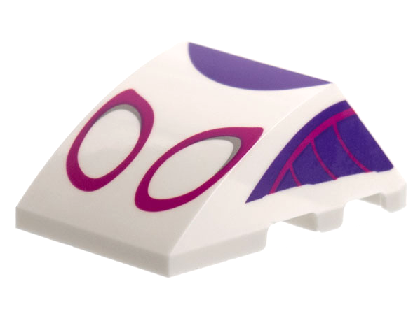 Cunha branca 4x3 Curva tripla sem tachas com contornos de olhos Branca