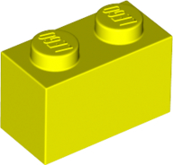 Tijolo 1x2 Amarelo Neon