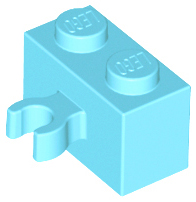 Tijolo Modificado 1x2 com Clip Lateral Medium Azure