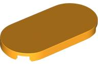 Placa Lisa 2x4 Oval Laranja Brilhante
