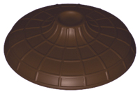 Chapéu Asiático com Centro Cônico Marrom Escuro