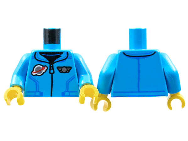 Torso com desenho de jaqueta e logotipo clássico do espaço Dark Azure