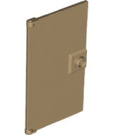 Porta 1x4x6 com maçaneta Bege Escura