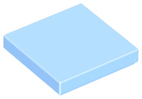 Placa Lisa 2x2 Azul Claro Brilhante