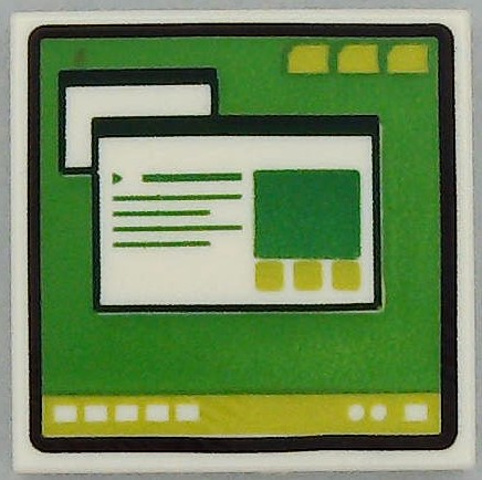 Placa Lisa 2x2 com Desenho de Tela de Computador