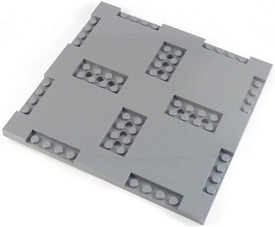 Tijolo modificado (base) 16x16x2/3 com recortes 1x4 e 2x4 Cinza Escuro