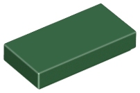 Placa Lisa 1x2 com Ranhura Verde Escura
