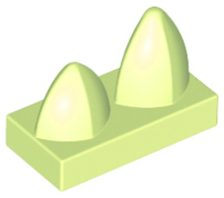 Placa Lisa Modificada 1x2 com 2 dentes Amarelo Esverdeado