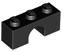 Tijolo em arco 1x3 Preto