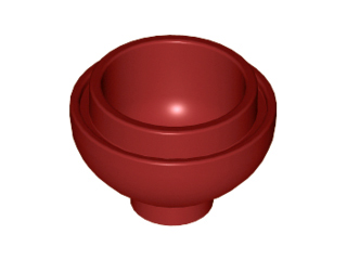 Tijolo redondo 2x2 inferior em cúpula Dark Red