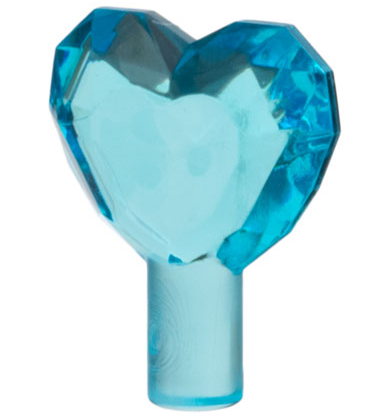 Pedra 1x1 joia em formato de coração Translúcida Azul Clara