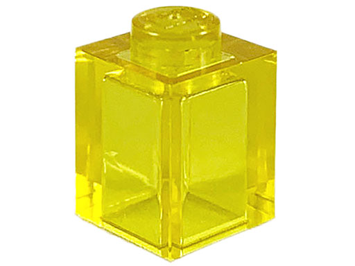 Tijolo 1x1 Translúcido Amarelo