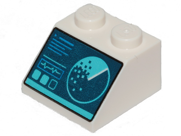 Inclinação 45 2x2 com desenho de sonar Branco