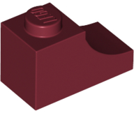 Tijolo em Arco Invertido 1x2 Dark Red