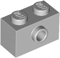 Tijolo 1x2 com Stud Lateral Cinza Claro