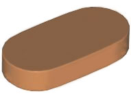Placa Lisa Redonda Oval 1x2 Medium Nougat