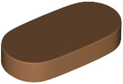 Placa Lisa Redonda Oval 1x2 Medium Nougat