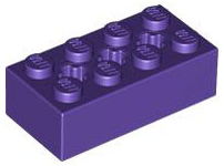 Tijolo Technic 2x4 com furos para eixos Dark Purple