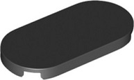 Placa Lisa 2x4 Oval Preta