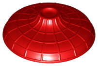 Chapéu Asiático com Centro Cônico Vermelho