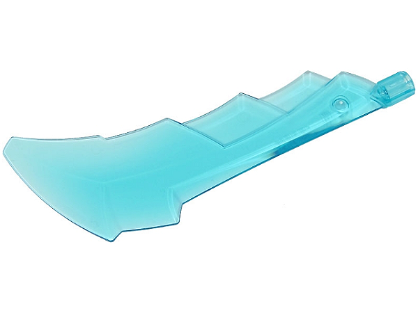 Espada grande serrilhada com furo para eixo Translúcida Azul Clara