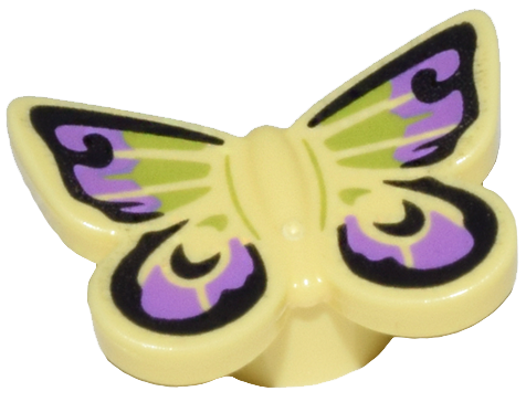 Borboleta com suporte de pino com asas Pretas - Bright Light Yellow