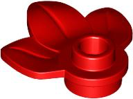 Placa Modificada 1x1 com Planta de 3 folhas Vermelha