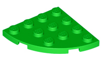 Placa redonda 4x4 de 1/4 Verde Brilhante
