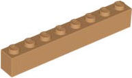 Tijolo 1x8 Medium Nougat
