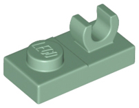 Placa Modificada 1x2 com clip Sand Green