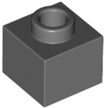 Tijolo Modificado 1x1x2/3 com Stud Aberto Cinza Escuro
