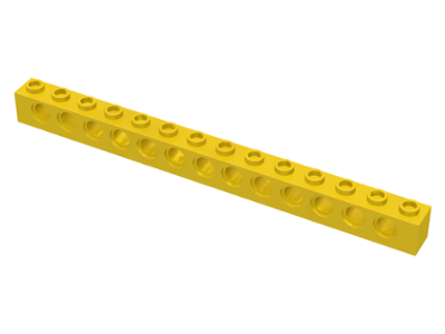 Tijolo Lego Technic 1x14 com Furos Amarelo
