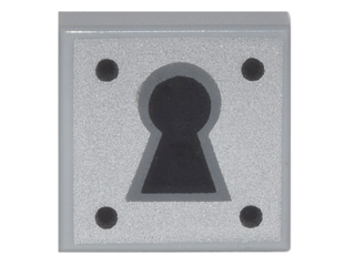 Placa Lisa 1x1 com desenho de fechadura Cinza Clara