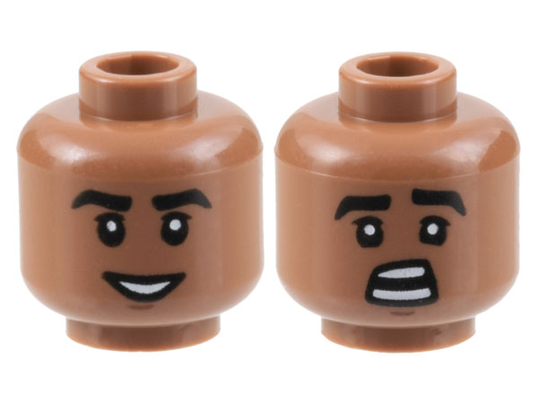Cabeça dupla face Sorrindo / Assustado Medium Brown