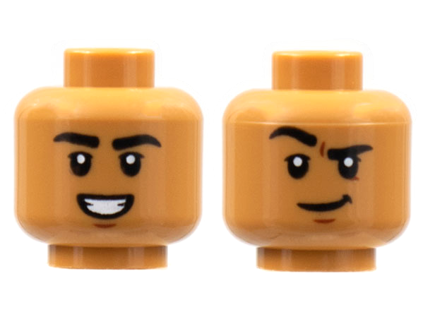 Cabeça dupla face Sorrindo / Desconfiado Medium Nougat