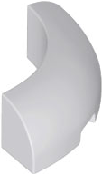 Tijolo Redondo de Canto 3x3x1 sem Studs Cinza Claro