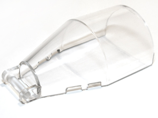 Para-brisa 6x4x2 redondo com alça de barra Translúcido