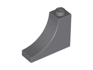 Tijolo com arco invertido 1x3x2 Cinza Escuro