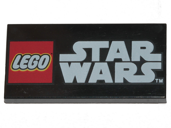 Placa Lisa 2x4 com desenho do logo de LEGO Star Wars Preta