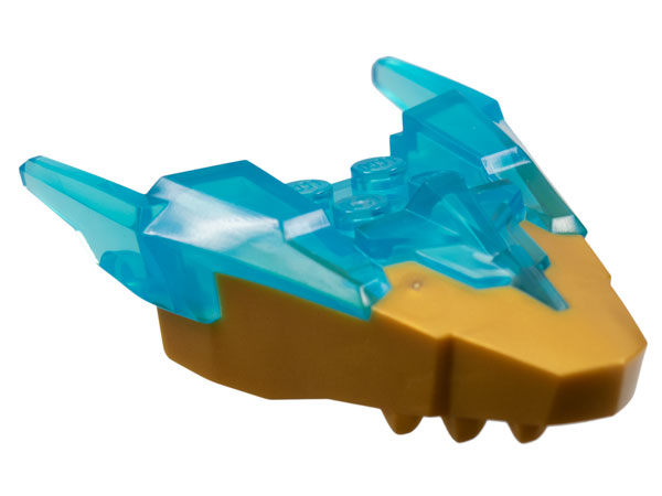 Cabeça de Dragão (Ninjago) Mandíbula Superior com Chifres Dourada Perolada