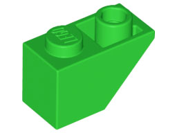 Tijolo inclinado invertido 45 2x1 Verde Brilhante