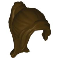 Cabelo feminino com rabo de cavalo longo com franja lateral Marrom Escuro