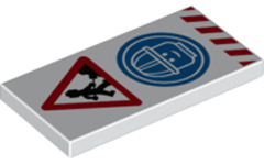 Placa Lisa 2x4 com desenho de indicação de homens trabalhando Branca