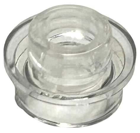 Placa Redonda 1x1 com Pino Aberto Translúcida