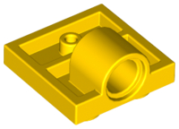 Placa Modificada 2x2 com Orifício para Pinos  e Suporte Transversal Amarela